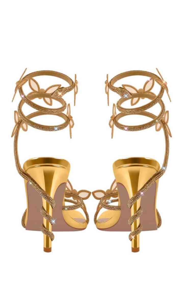 Elegant Gold Strappy Sandals