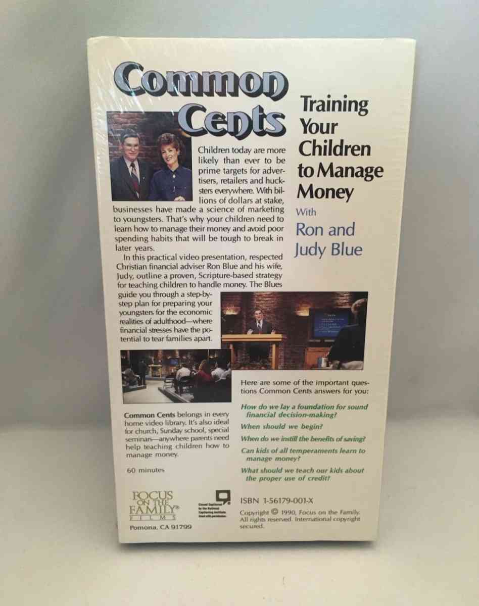 Focus on the Family Presents Common Cents VHS SEALED See des