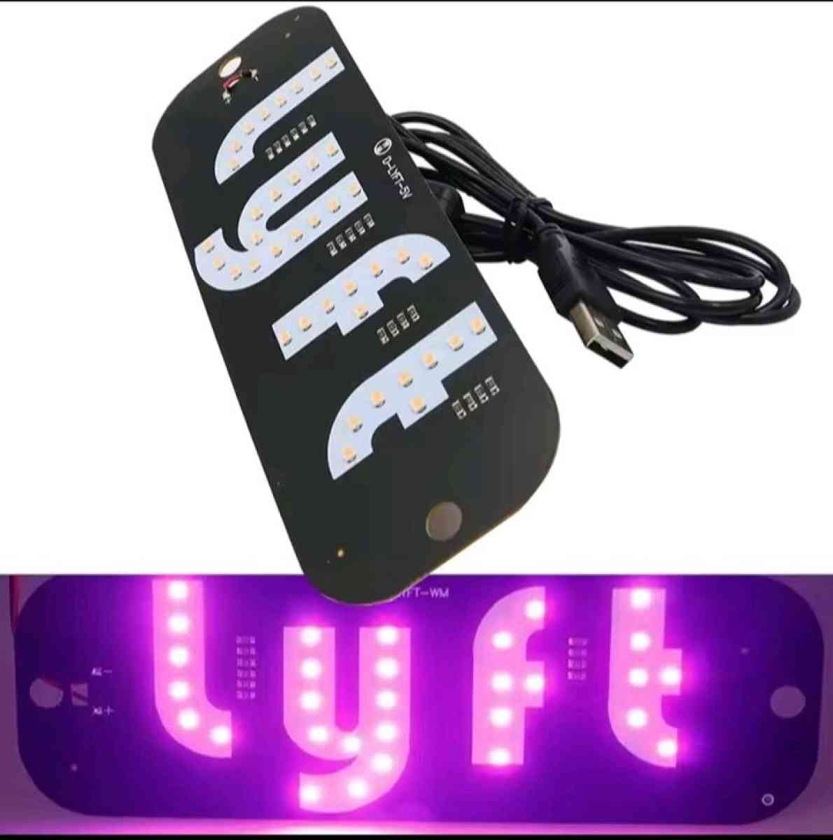 pink lyft usb led car sign