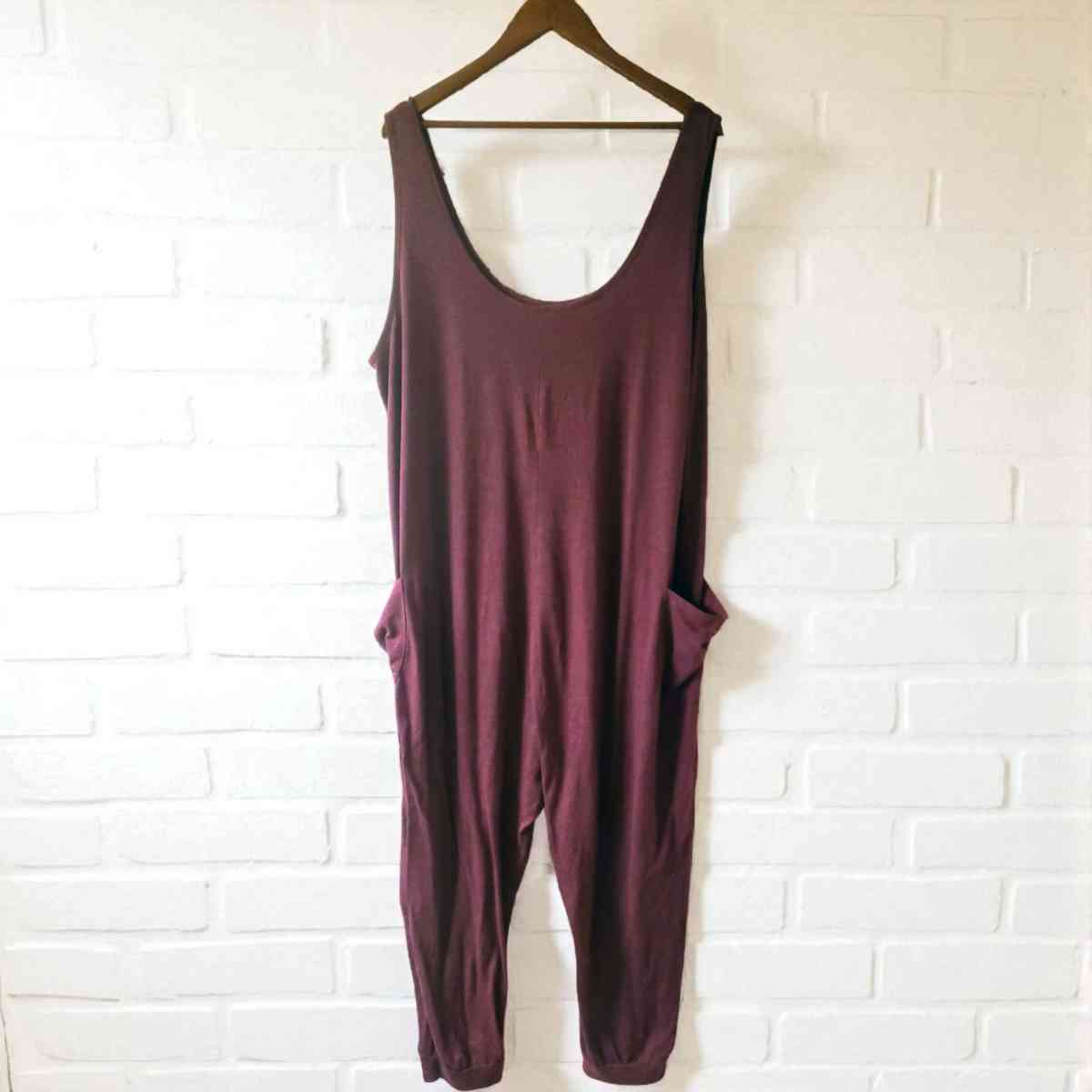 Maroon Stretchy Jumpsuit
