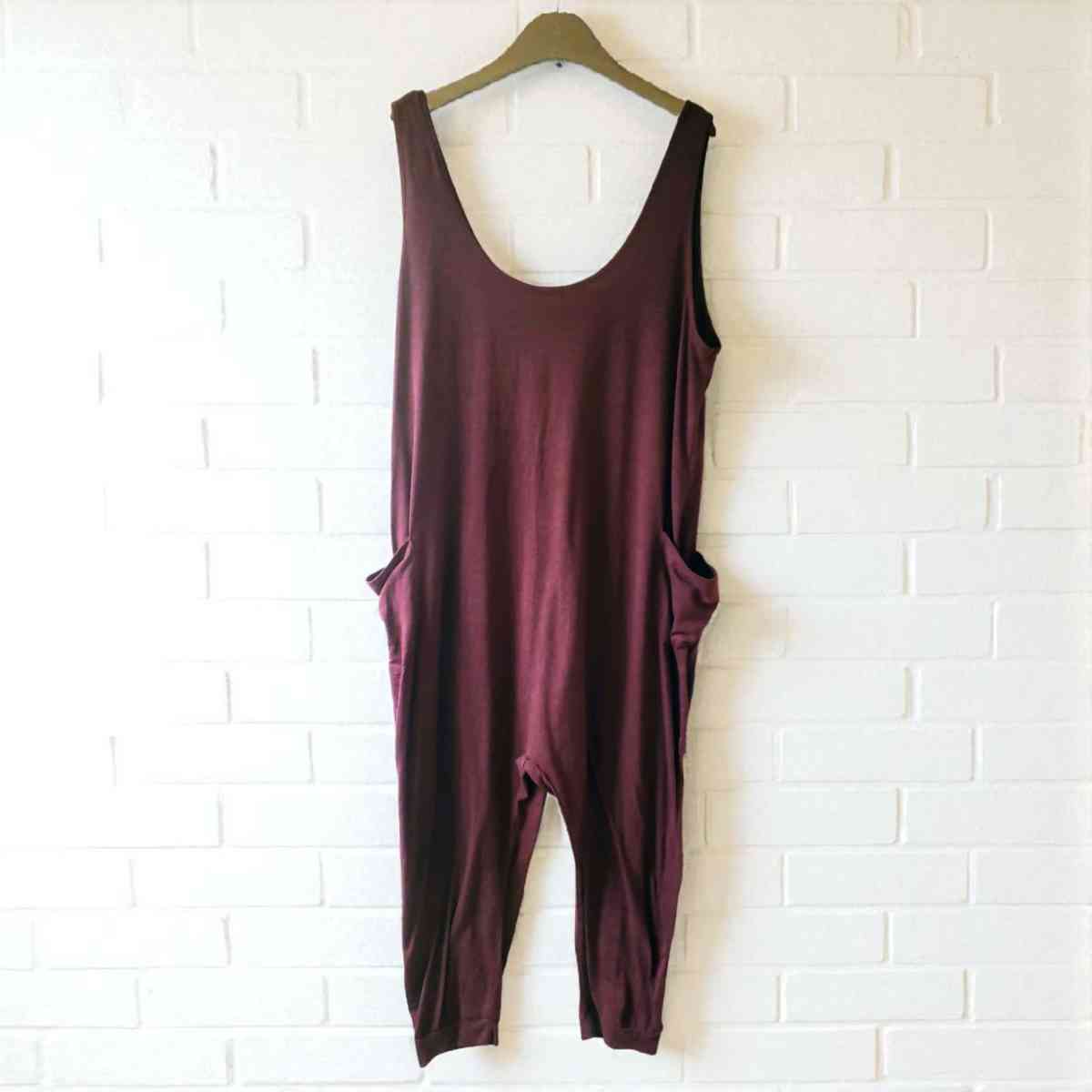 Maroon Stretchy Jumpsuit