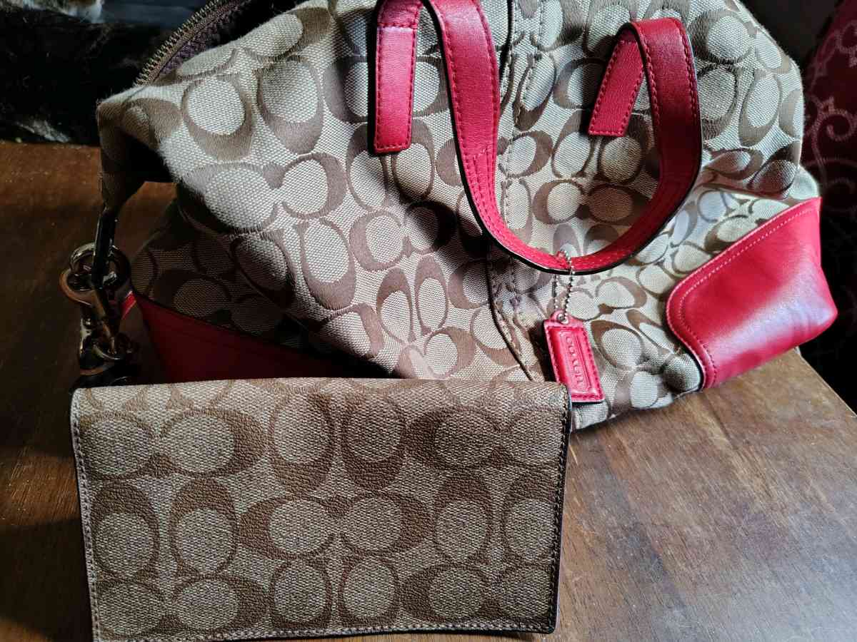 coach purse with checkbook cover
