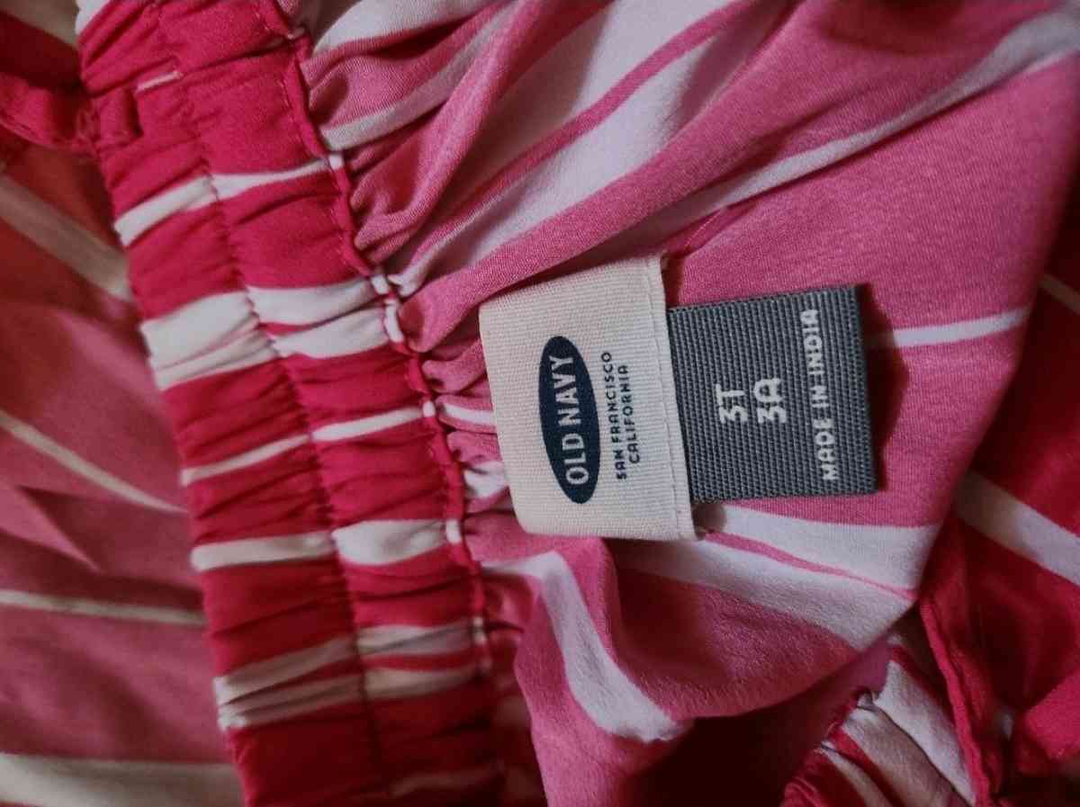 Girl pink and white dress