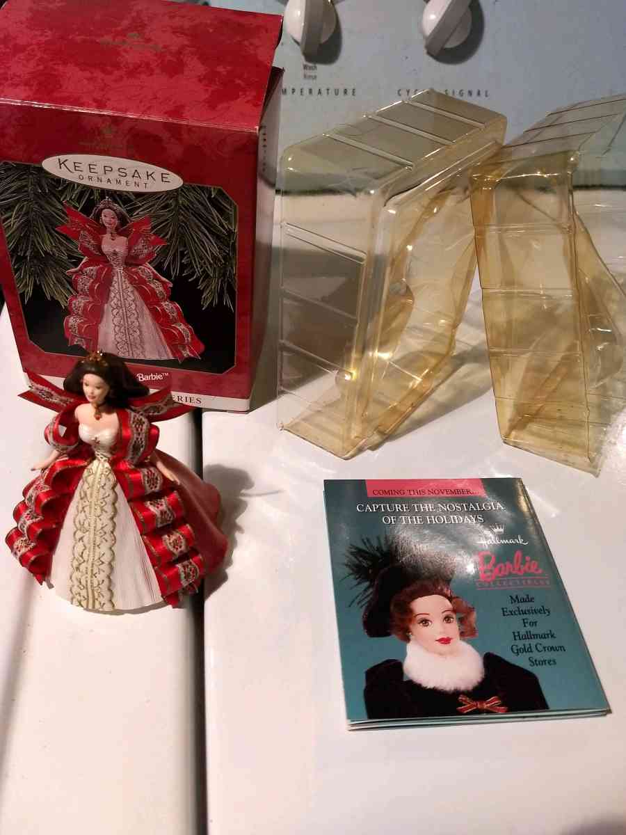 Red and white Barbie ornament