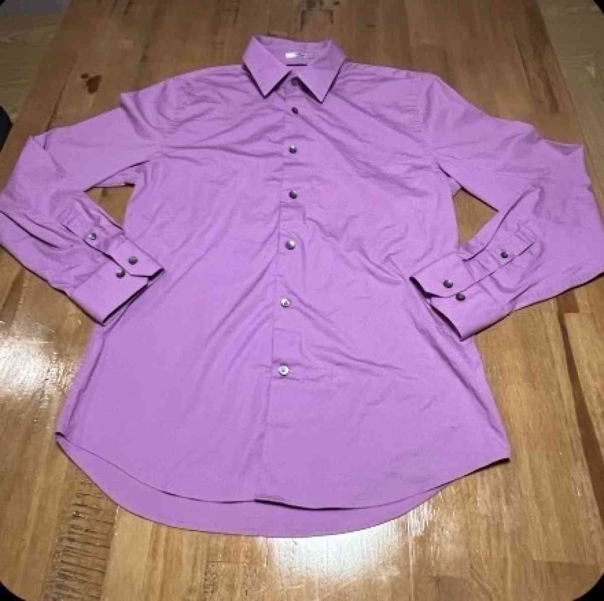 Express Purple 1MX Button Up Long Sleeve Dress Shirt Men Med