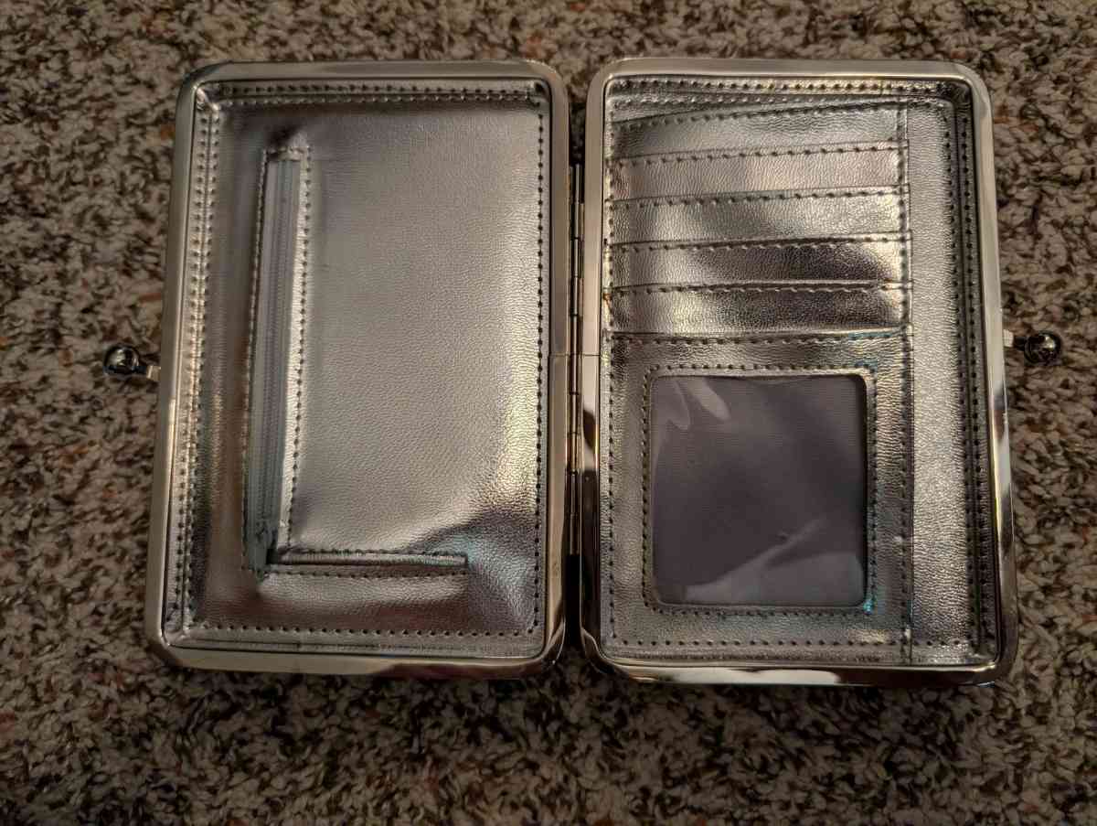 Black and gray with a hint of pink wallet