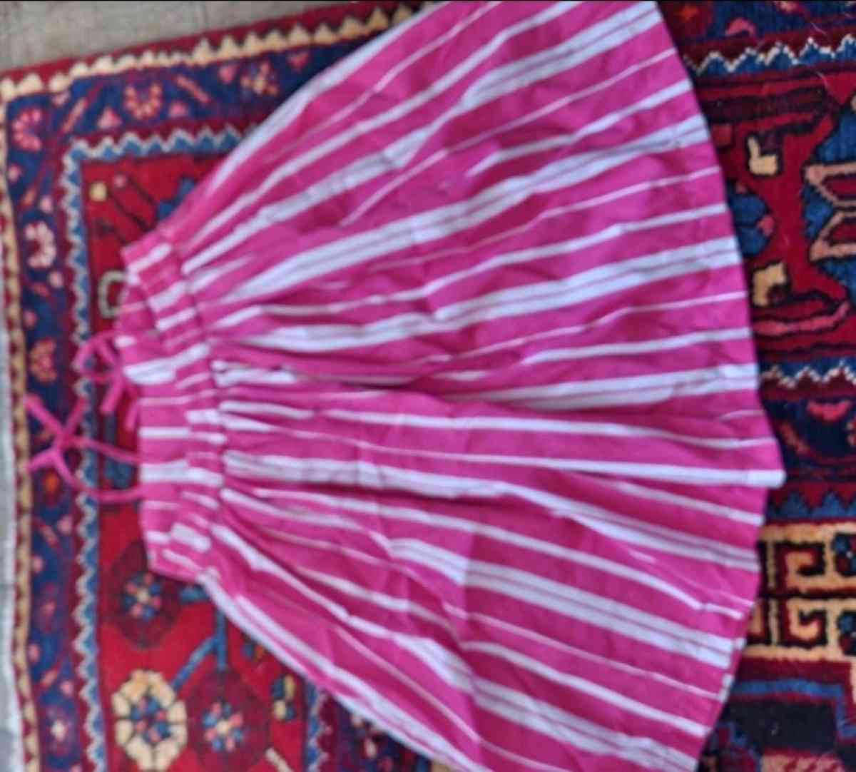 Girl pink and white dress