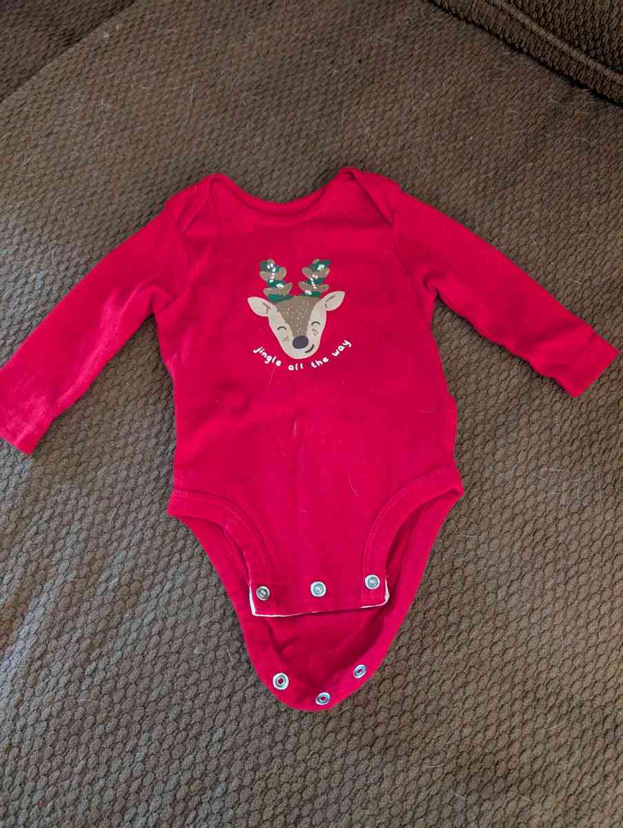 Baby Christmas reindeer long sleeve onesie