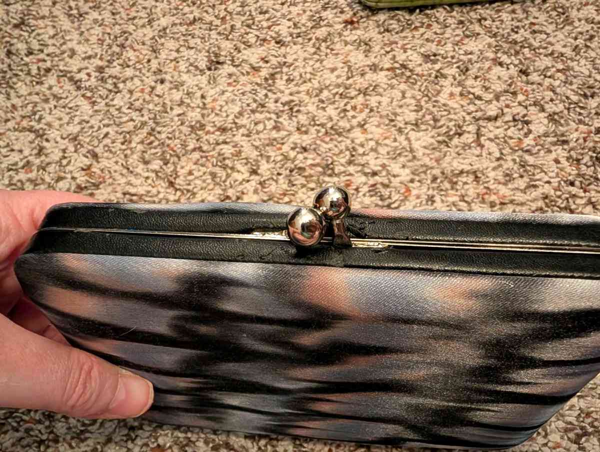 Black and gray with a hint of pink wallet