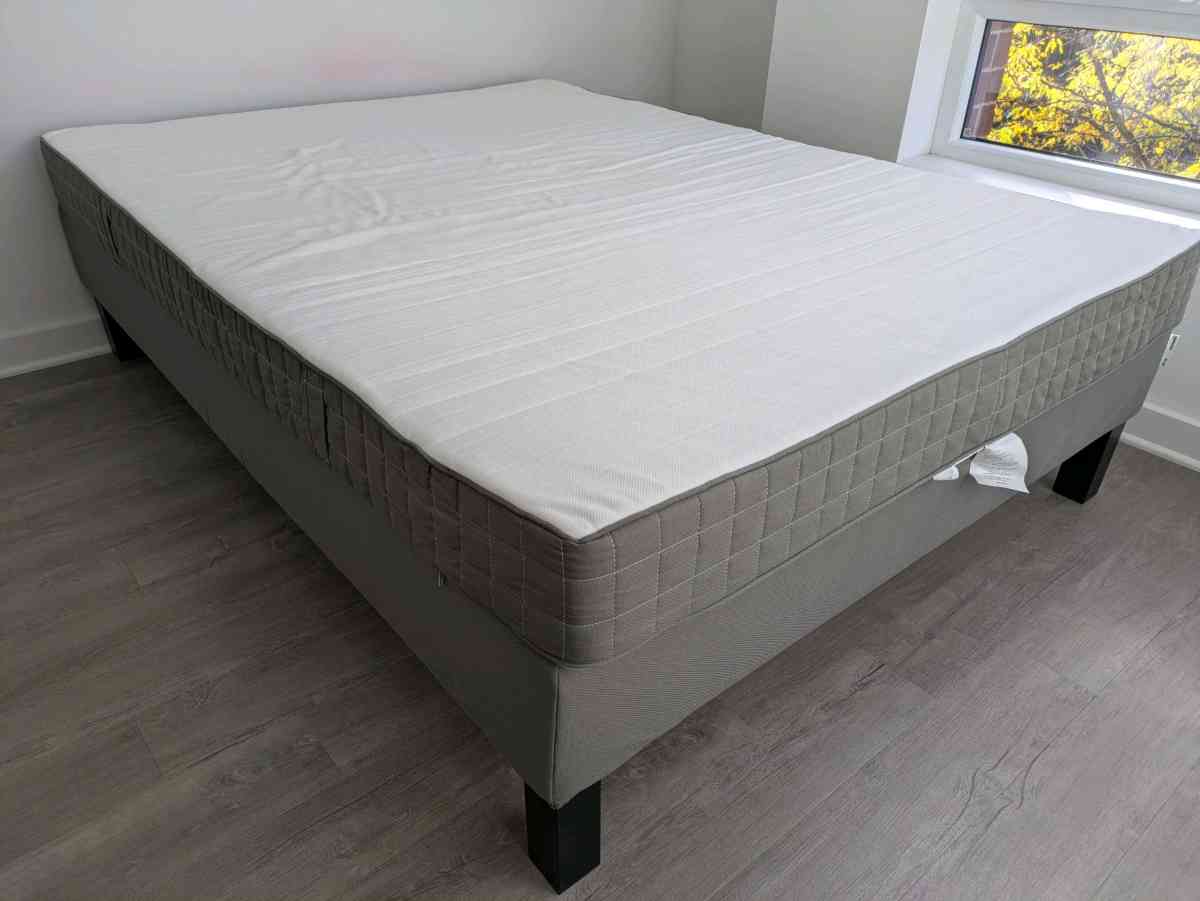 IKEA queen size ESPEVAR mattress base and MORGEDAL mattress