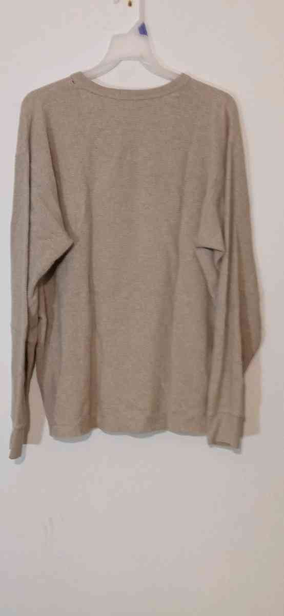 Mens Long Sleeve Waffle Dress Shirt Large