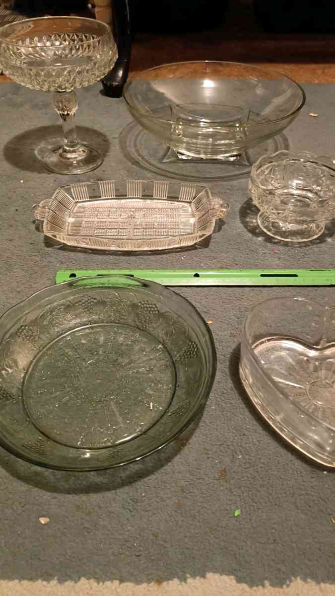 various glass serving dishes