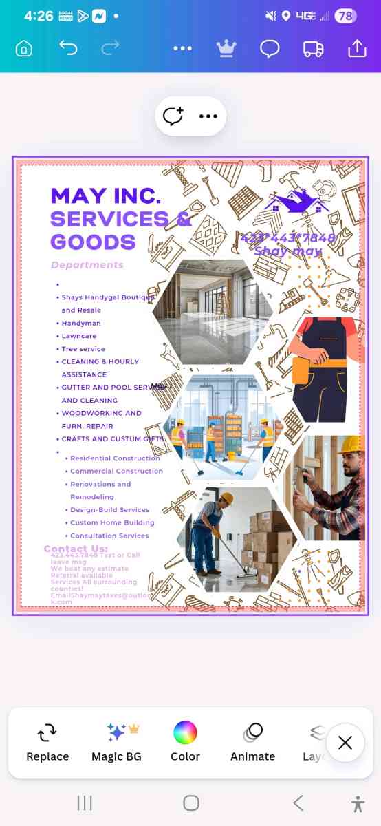 Handyman and cleaning buissness