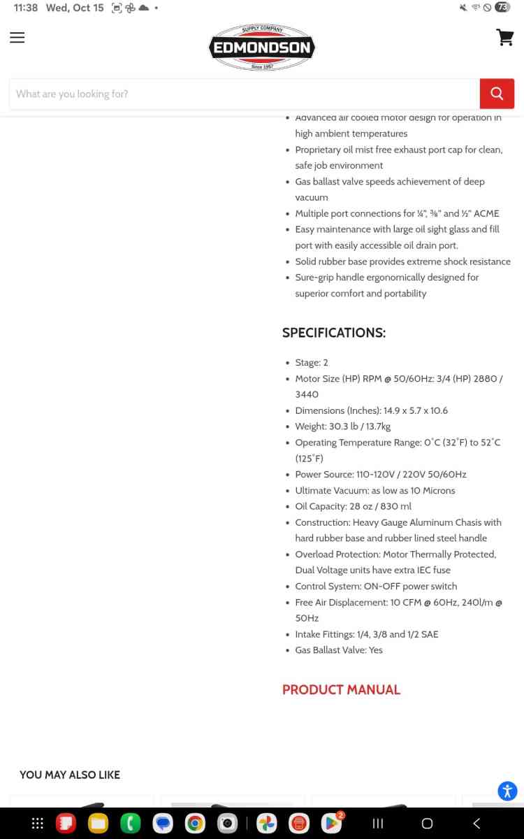 8 and 10 inch CFM dual vacuum pumps 2 stage dual vacuum