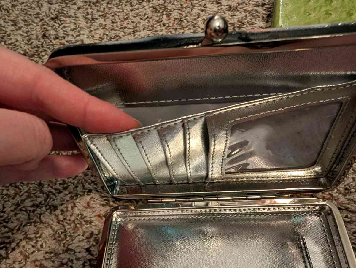 Black and gray with a hint of pink wallet