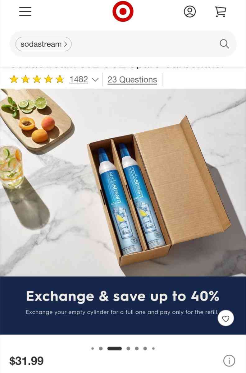 SodaStream 60L CO2 Cylinders Empty