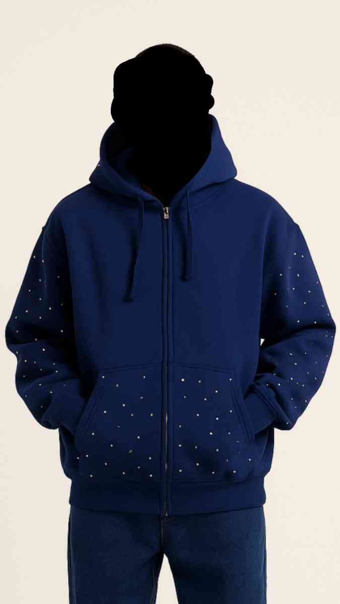 rhinestone zip up hoodie