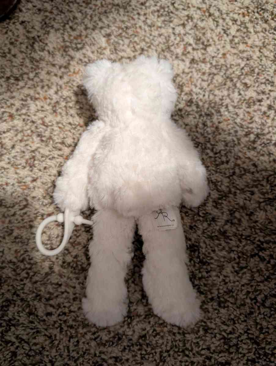 Plush bear pacifier holder