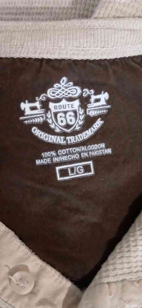 Mens Long Sleeve Waffle Dress Shirt Large