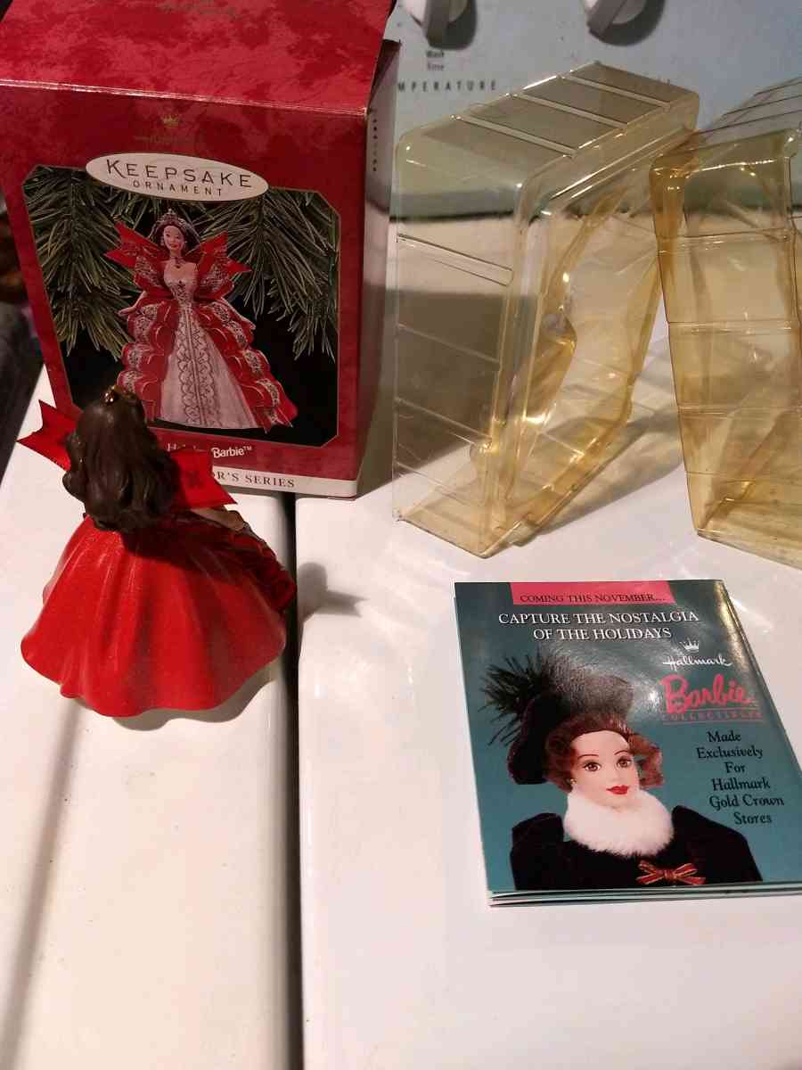 Red and white Barbie ornament