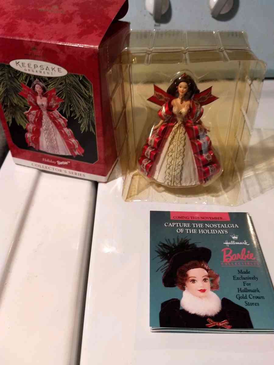 Red and white Barbie ornament