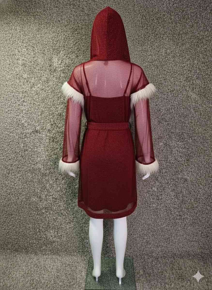 Womens Sexy Christmas Robe Lingerie Santa Costume Babydoll C