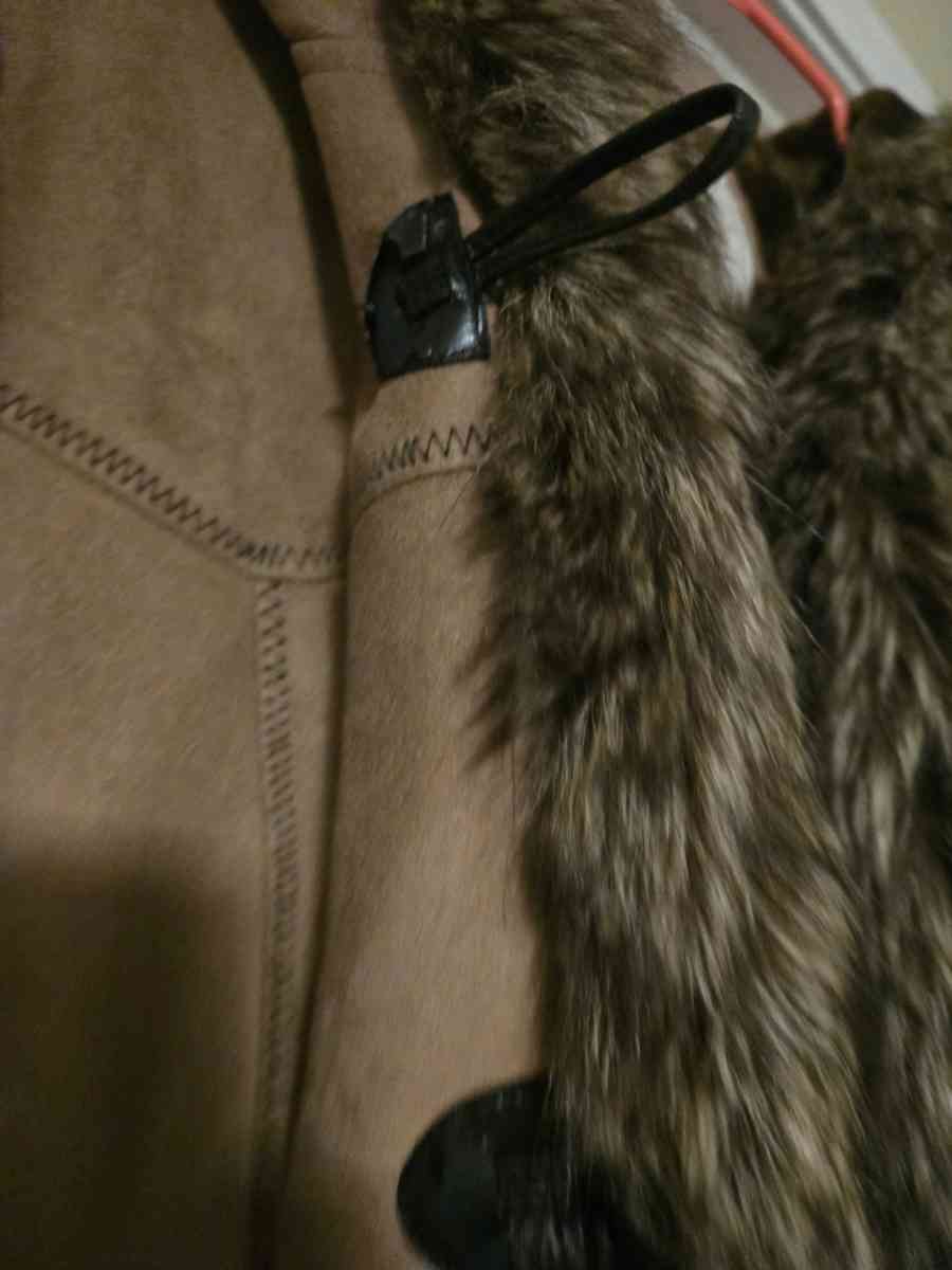 Brown faux fur coat