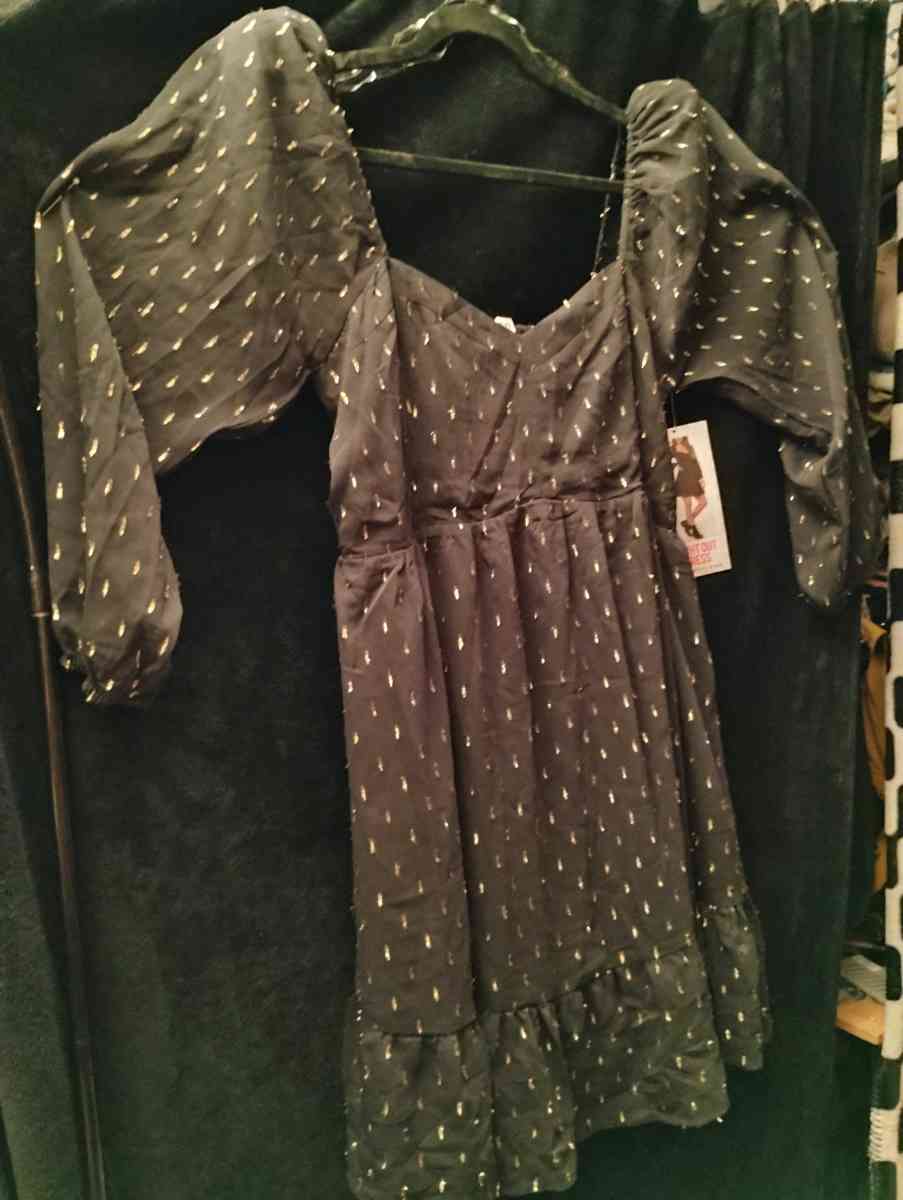 Night out dress Black n gold size XL Brand New