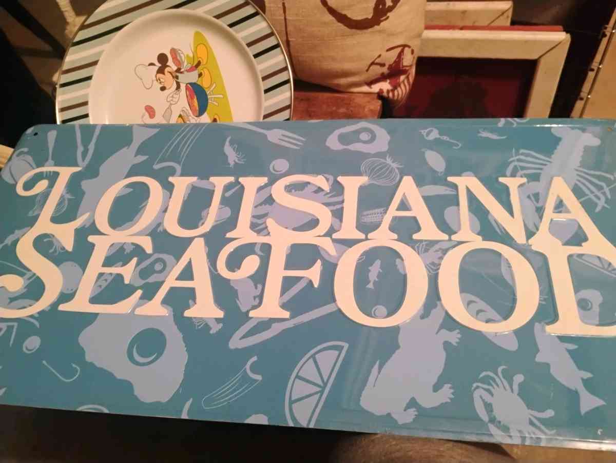 metal Louisiana seafood sign