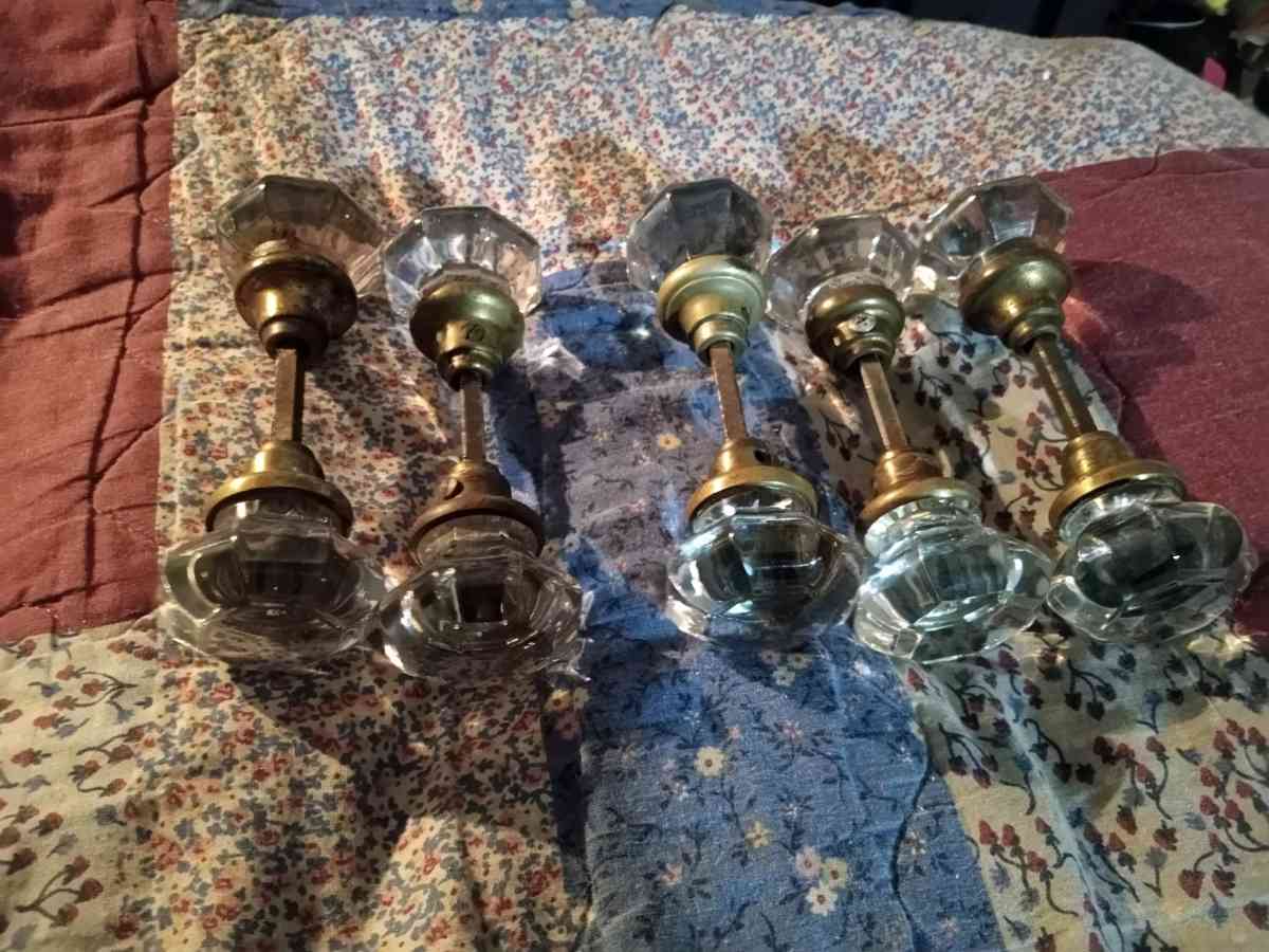 Old glass door knobs