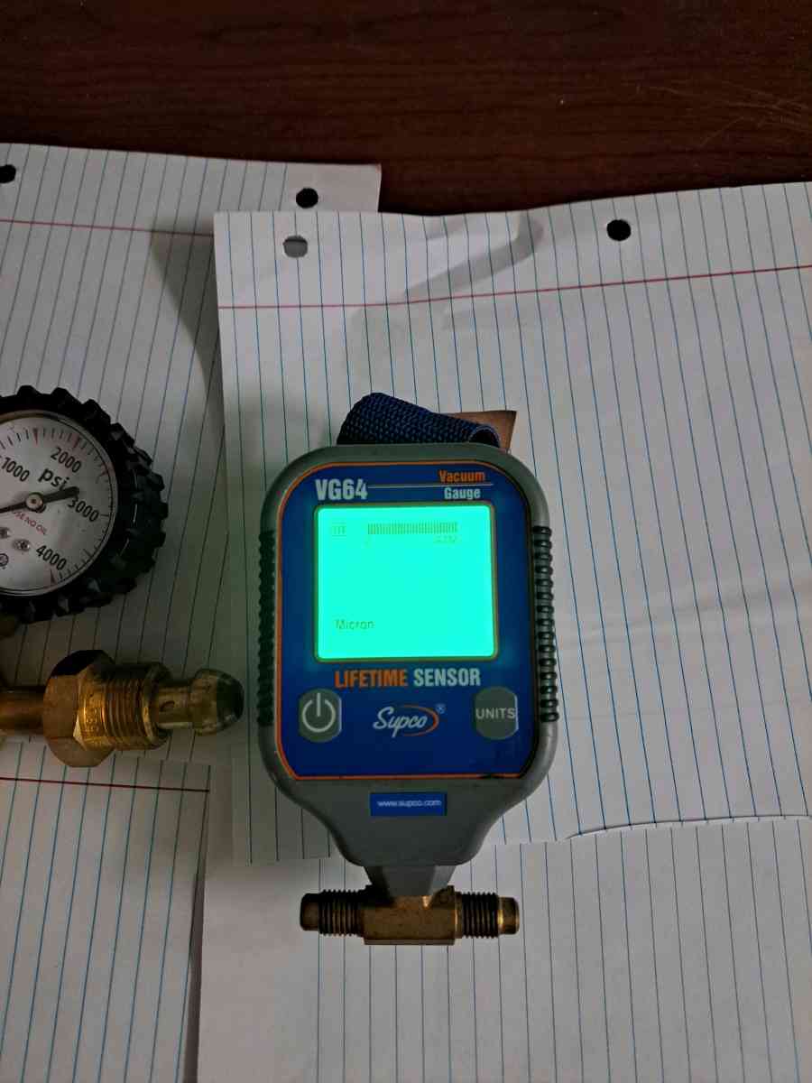 uniweld nitrogen regulator  supco micron vacuum gauge