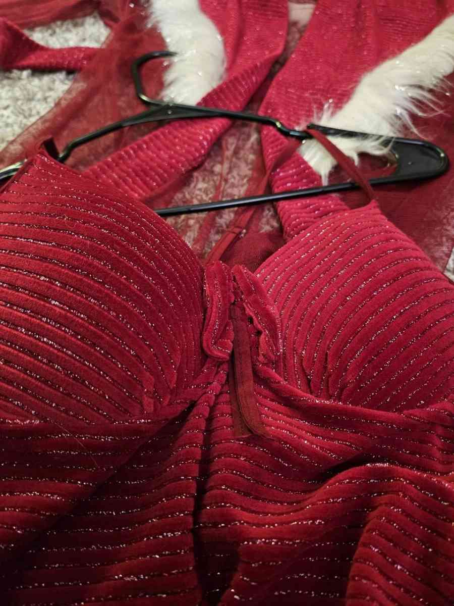 Womens Sexy Christmas Robe Lingerie Santa Costume Babydoll C