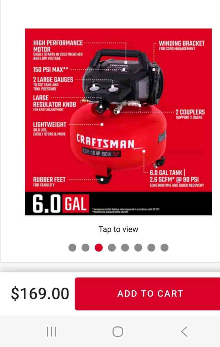 craftsman air compressor 150psi
