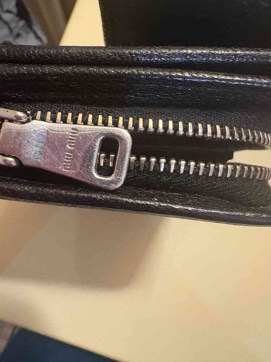 Miu Miu black leather studded wallet