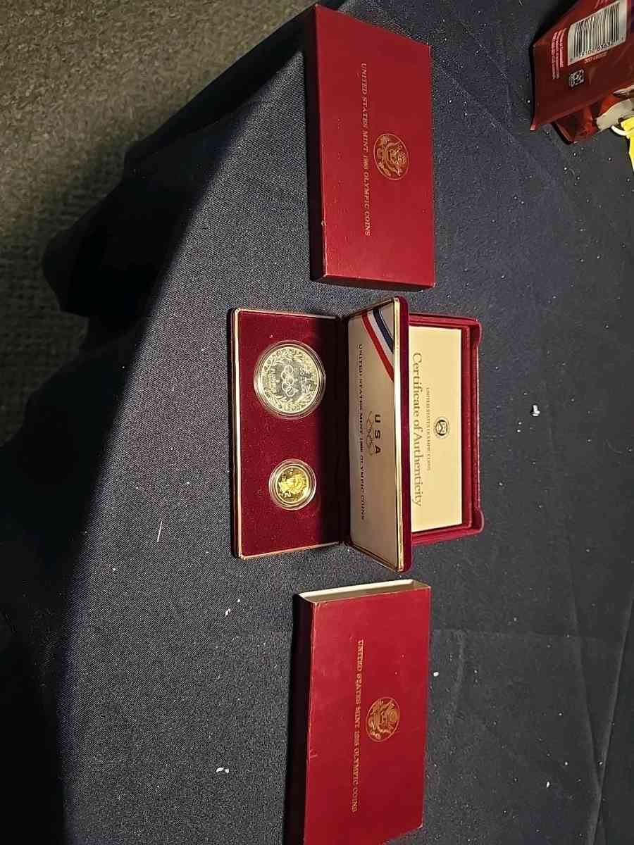 1988 Olympic Coin Set Silver and Gold Mint COA Included