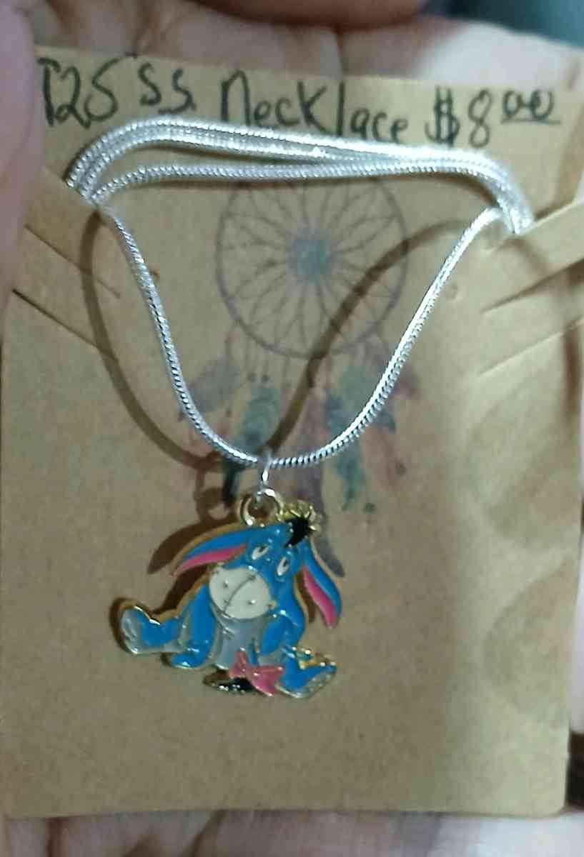 16in Silver Necklace Set with Eeyore