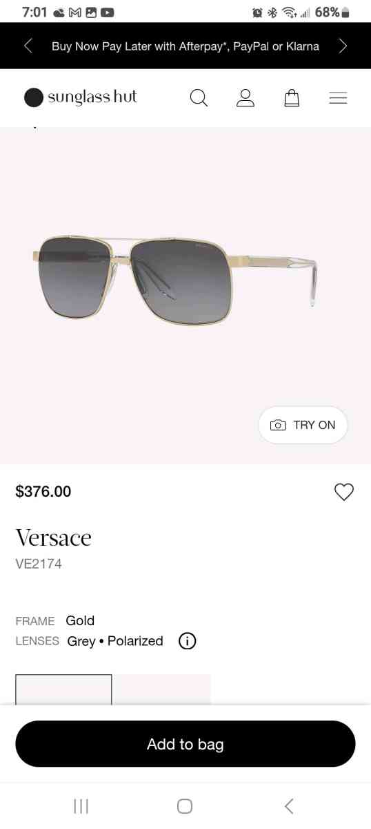 Versace mens sunglasses