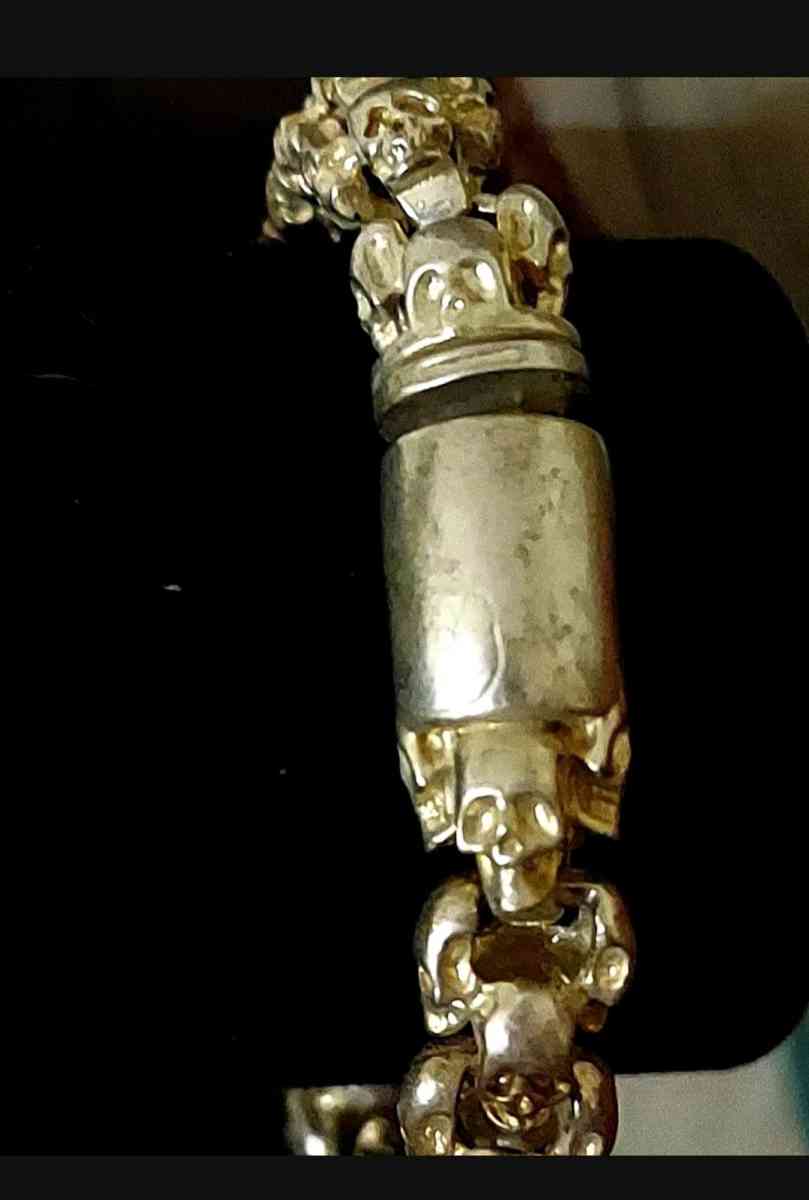 HANDMADE BRACELET HIPHOP SKULL KNITTING TIBETAN SILVER