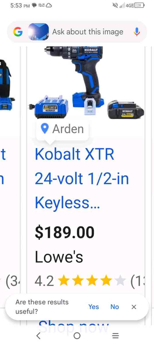kolbolt drill with charger and batterys