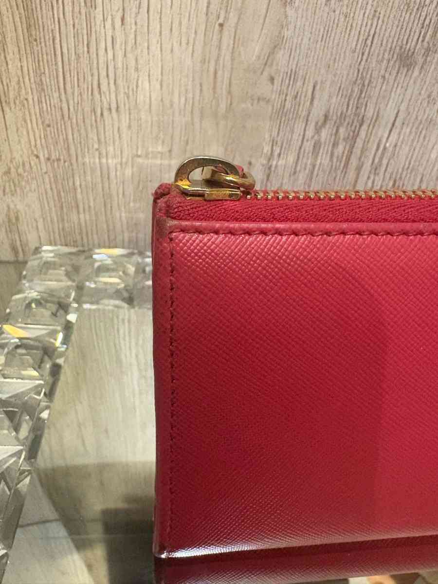 Pink Prada Saffiano leather wallet