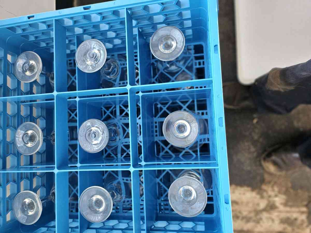 Several stem glasses made of glass