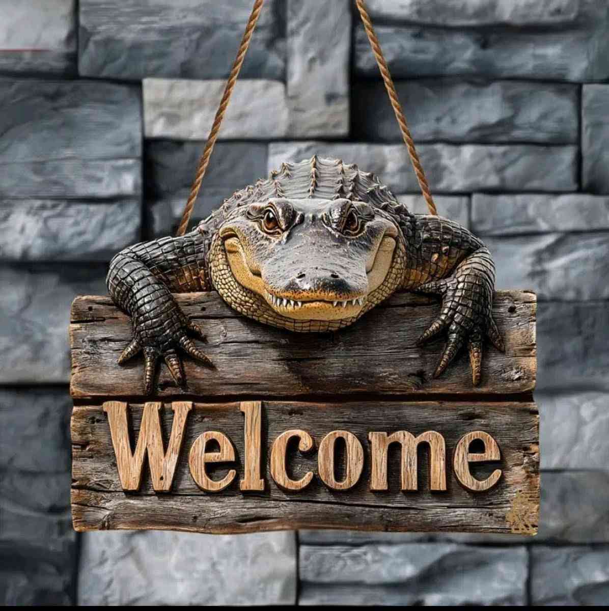 Alligator Welcome sign