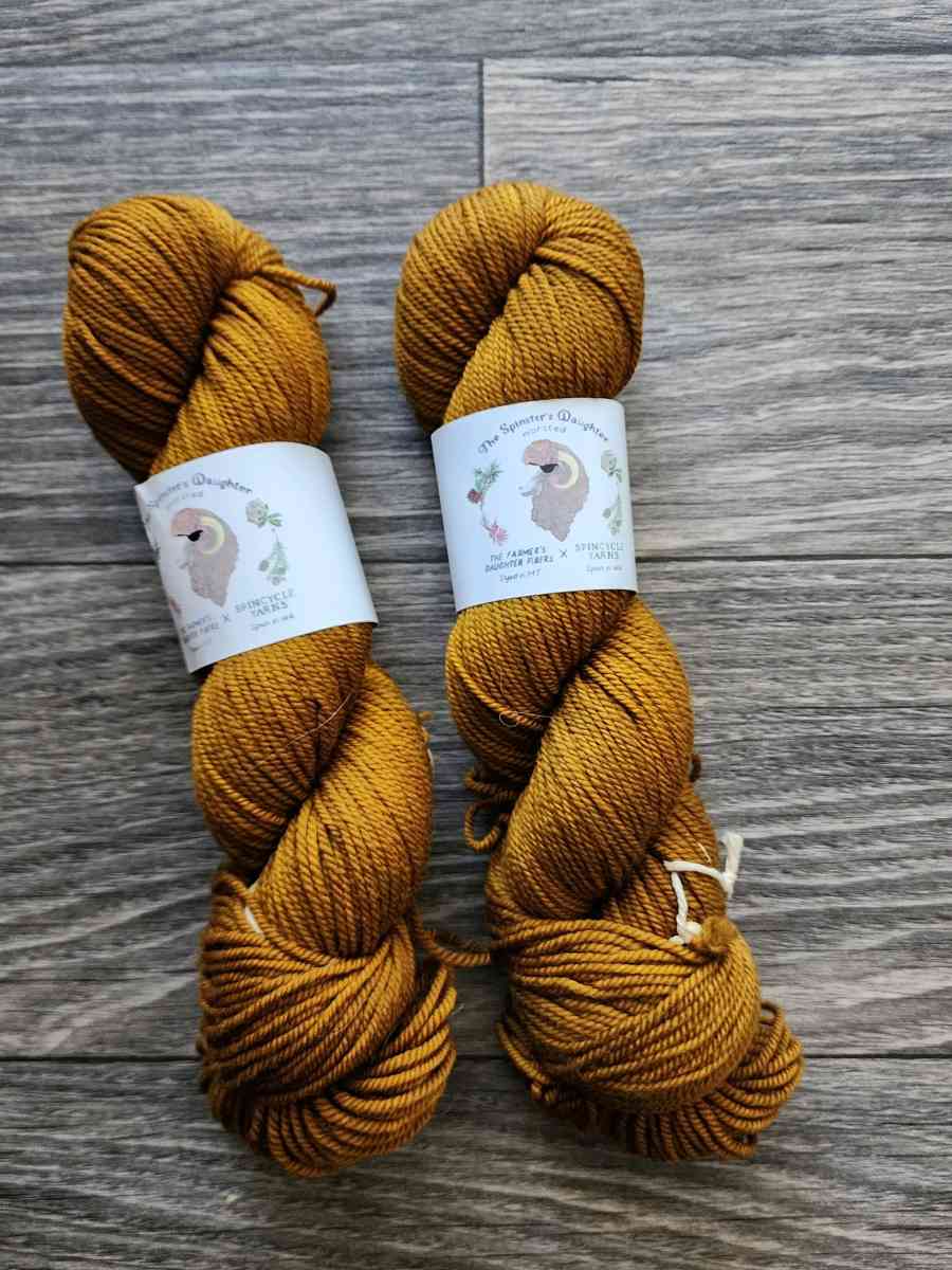 2 skeins Handdyed Indie Spinsters Daughter SW American Wool