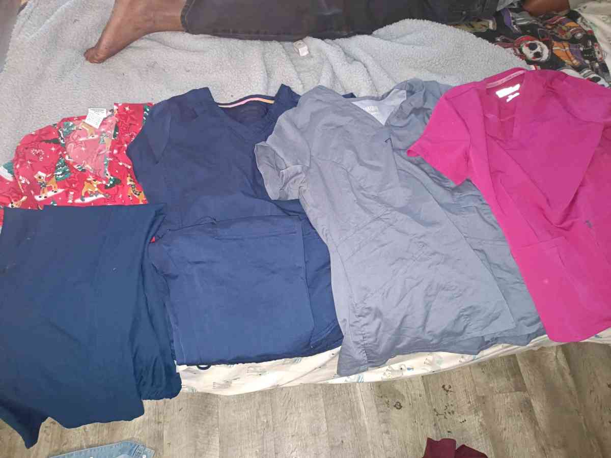 assorted joggers and scrubs