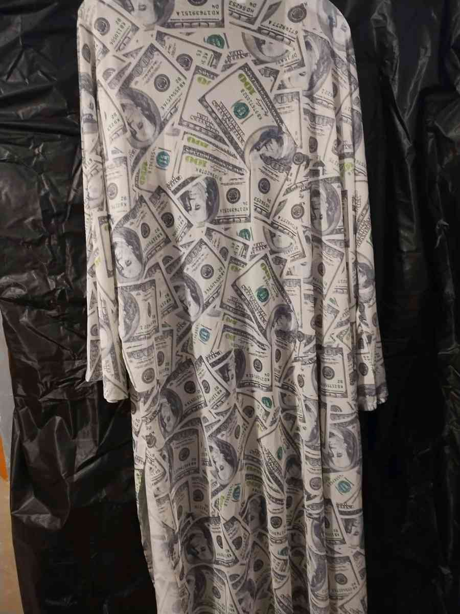 100 Hundred Dollar Bill Bathrobe