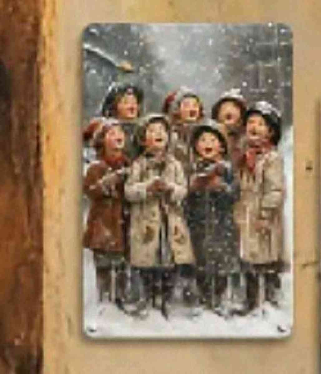 Vintage Christmas Carolers Metal Wall Decor
