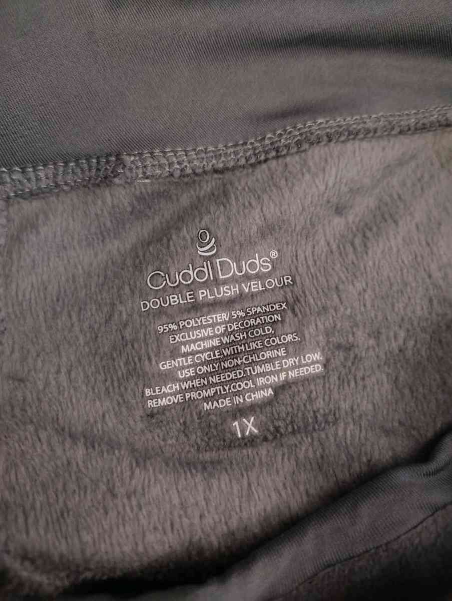 Cuddl Duds Womens Gray Double Plush Velour Pajama Pants