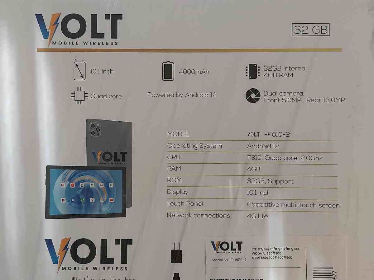 VOLT 32GB4GB RAM 101 INCH DUAL CAMER FRONT 50 0MP REAL 13 OM