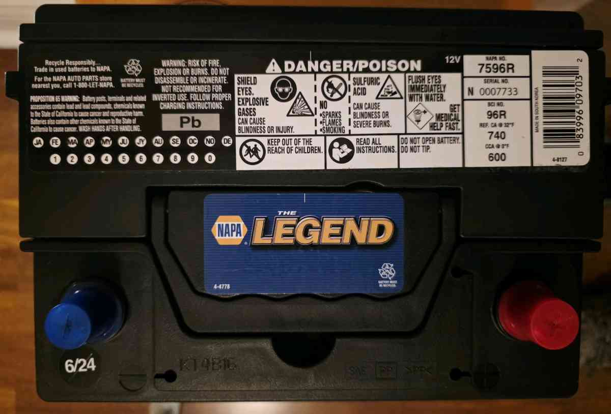NAPA Car Battery BCI No 96R 600A