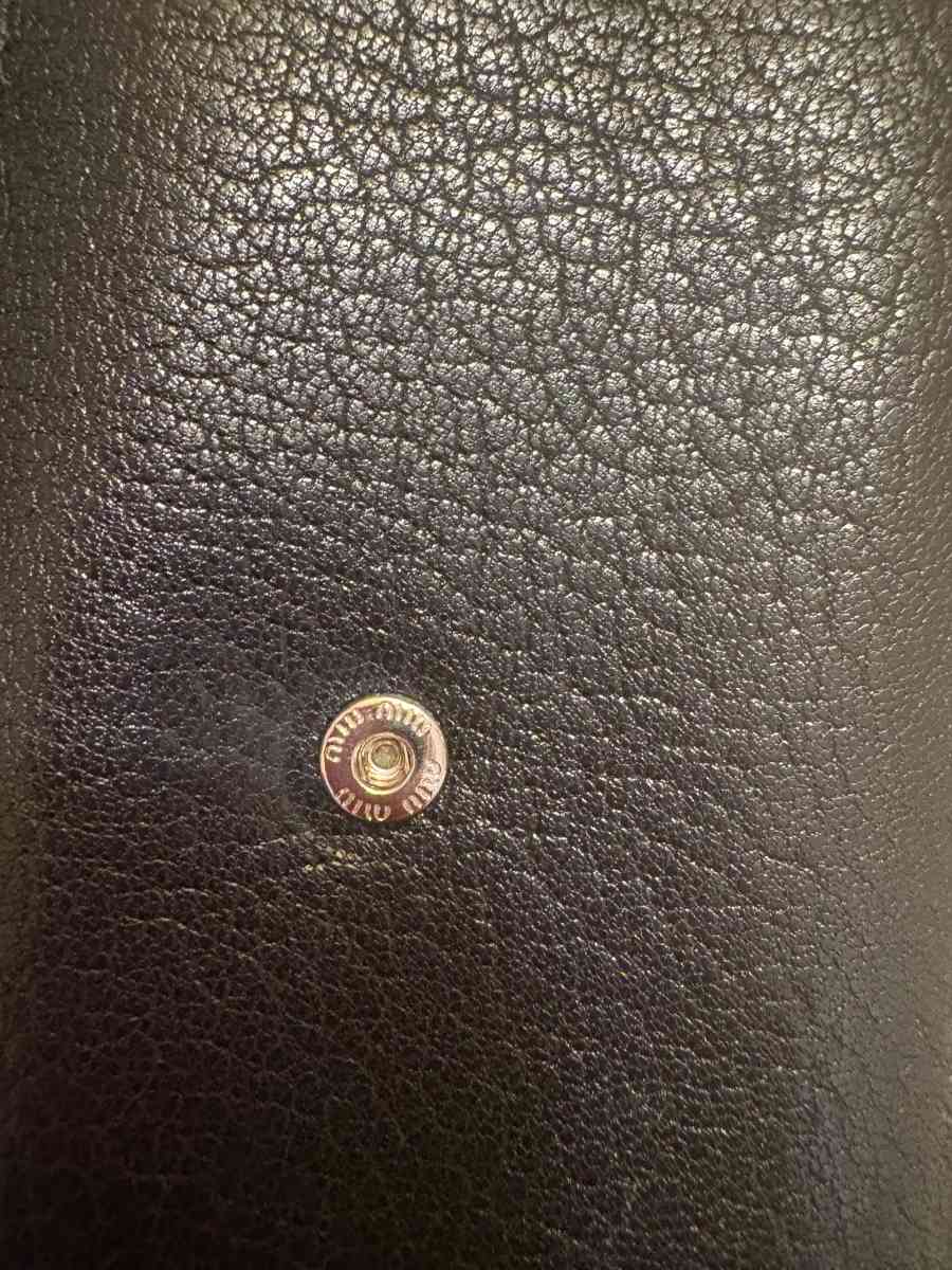 Miu Miu black leather studded wallet